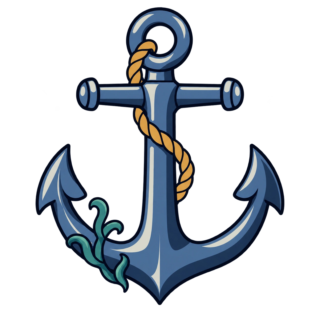 An illustrated antique anchor